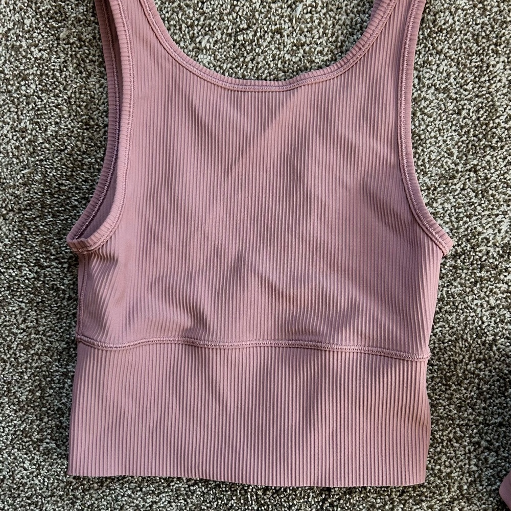 Ribbed Mauve Tank Top